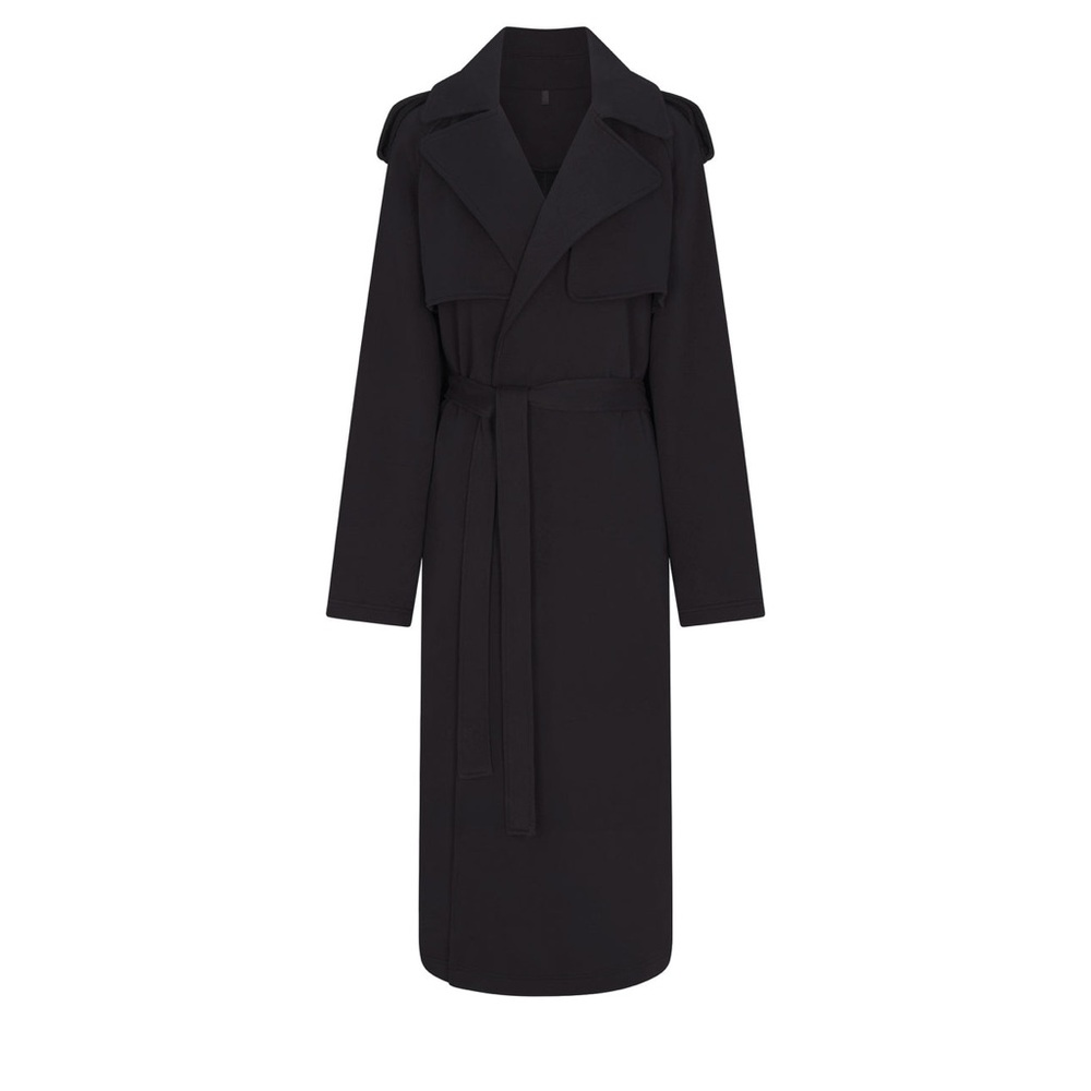 SKIMS Boyfriend Fleece Oversized Trench Coat - Washed Onyx